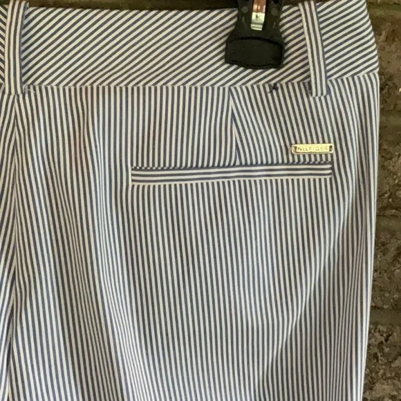 TOMMY HILFIGER white ankle pants with and white stripes size 10 - Picture 6 of 14